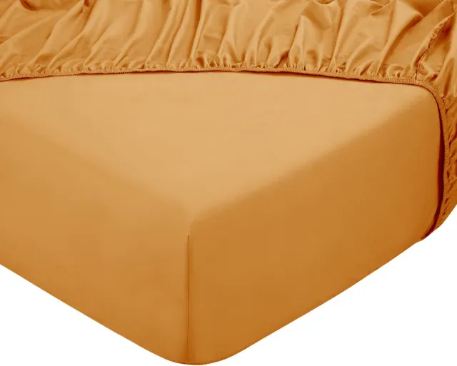 DoubleDry Hoeslaken 100% Natuurlijk Katoen - Tweepersoons 160x200 cm - Zacht & Ademend - Rondom Elastiek - Honey