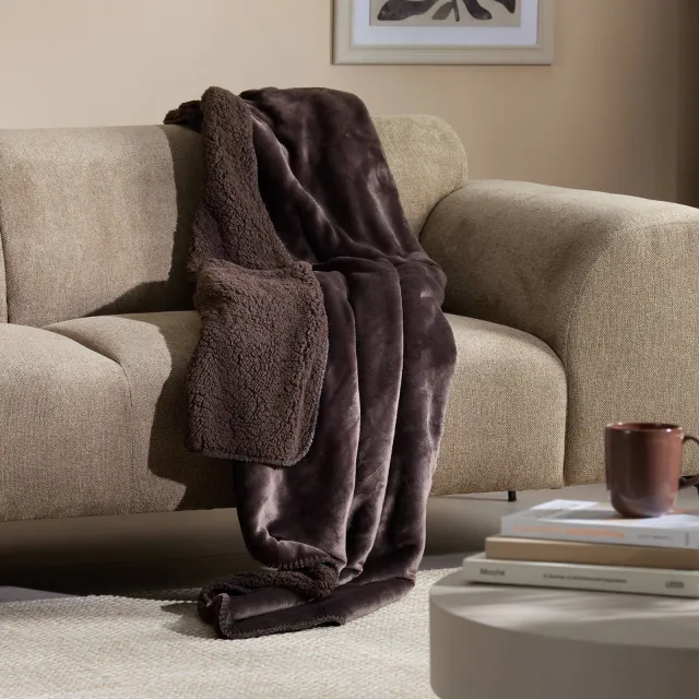 NOUS Living Bidar plaid donkerbruin, foto 2
