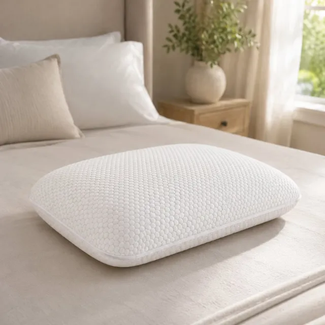 DREEM PRESTIGE - Ergonomisch hoofdkussen - 100% natuurlatex - 3 verstelbare hoogtes - Verkoelende hoes - Handgemaakt in België Wit