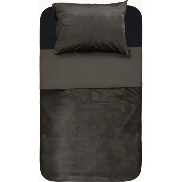 Y-not® Y-NOT - Dekbedovertrek - Velvet Met Bies Deep Taupe - 1 Persoons - Taupe