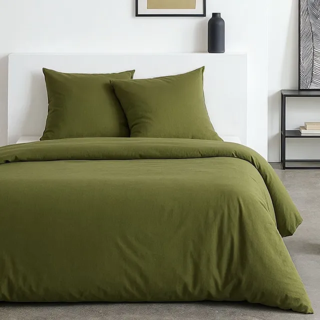 Today Beddengoed - VANDAAG - Essentieel - 2 personen - 220 x 240 cm - Groen gewassen effect