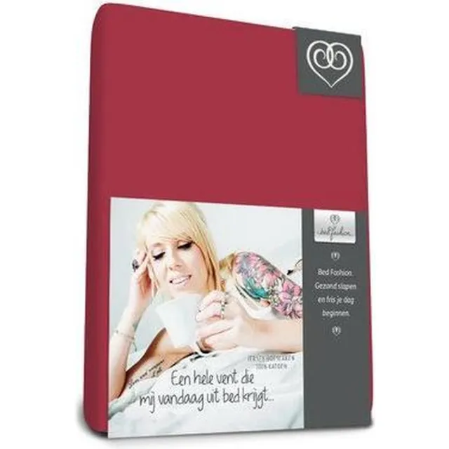 Bed-Fashion Jersey Hoeslaken - 180 x 220 cm - Warm Rood