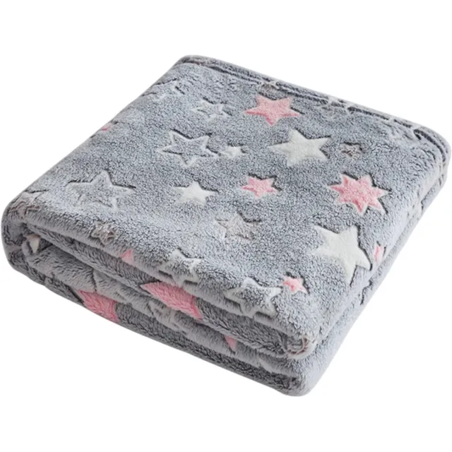 Jojoy Glow in the Dark Deken - Plaid - Fleece Deken - Dekentje Voor op de Bank - 150x200 cm - BLANKGLOW Grijs