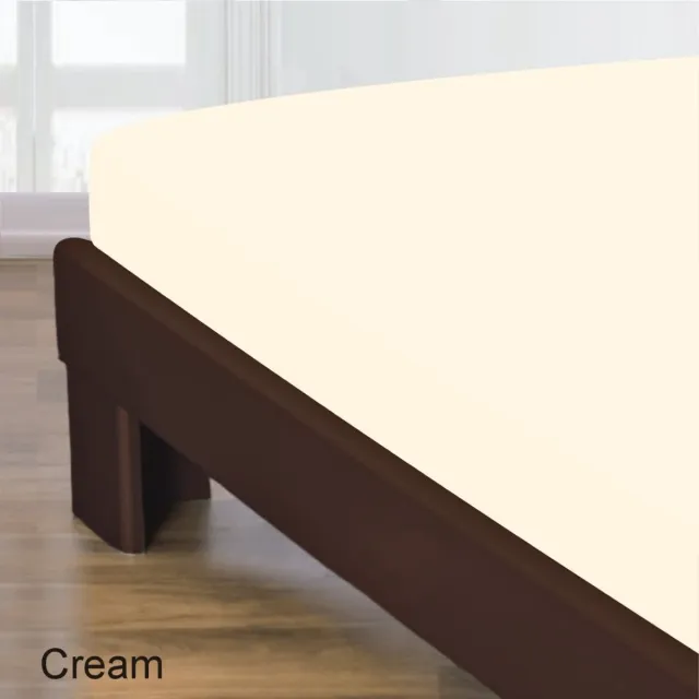 Homéé® Hoeslaken Katoen ecru 90x200 +30 cm eenpersoons bed - gladde 100% Katoen - Perfecte pasvorm