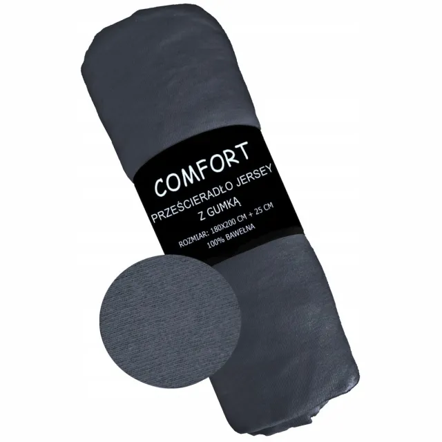 Koney Comfort Hoeslaken jersey 180 x 200 cm - Antraciet - 160 g/m² - matras tot 22 cm