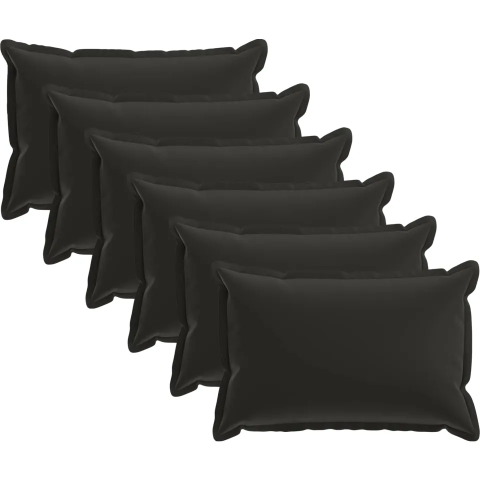 vidaXL Kussensloop 6 st HOUTEN Zwart 50 x 80 cm Polyester, foto 3