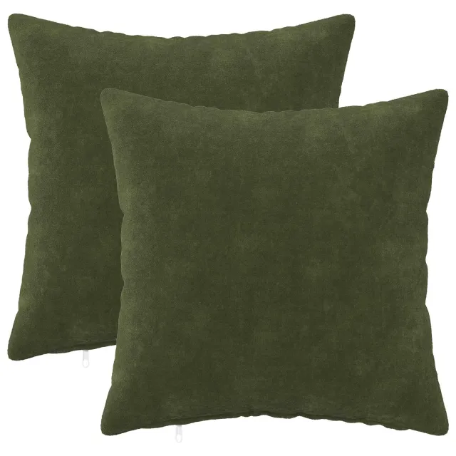 vidaXL Kussensloop 2 st HEERLEN Groen 40 x 40 cm Microfiber Fleece