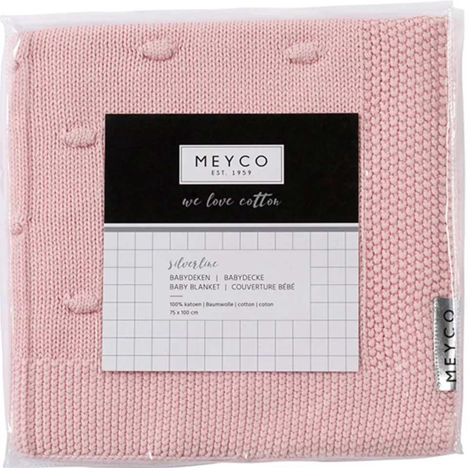 Meyco Knots wiegdeken roze, foto 4