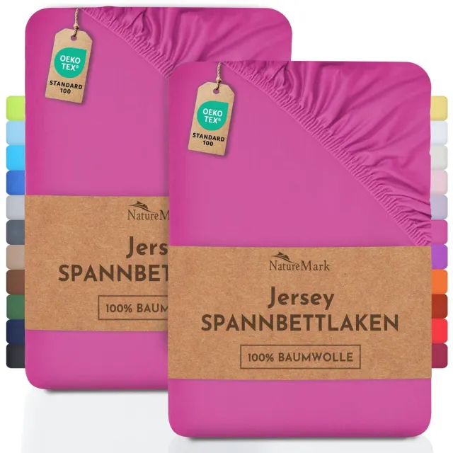 Duraxl Hoeslaken jersey - 2 stuks - 100% katoen - Roze