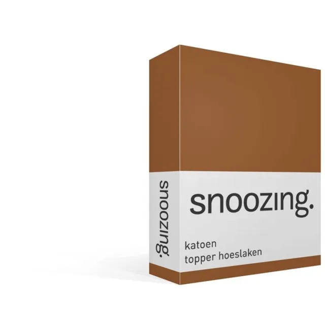 Snoozing katoen topper hoeslaken - 160x200 cm - Lits-jumeaux - Terra