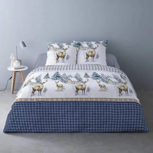 Better Nights Luxe Katoen Flanel dekbedovertrek Aspen Bleu - 240x220 blauw