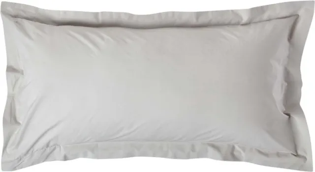 Homescapes Kussensloop 50x90 cm met Rand (Oxford) – Zilvergrijs – 100% Egyptisch Perkal Katoen – 200 TC