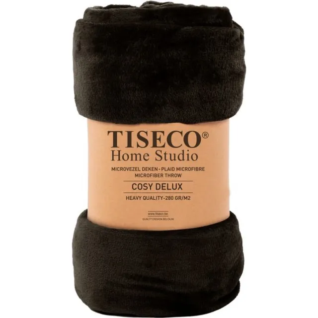 Tiseco Home Studio - Deken COSY DELUX - microflannel - 280 g/m² - 130x160 cm - Zwart BLACK
