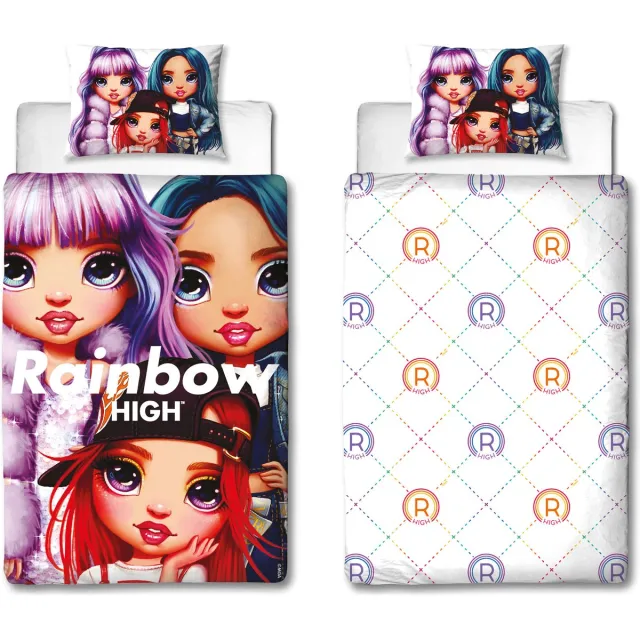 Rainbow High Dekbedovertrek 140 x 200 cm - Polyester - 60 x 70 cm Meerkleurig