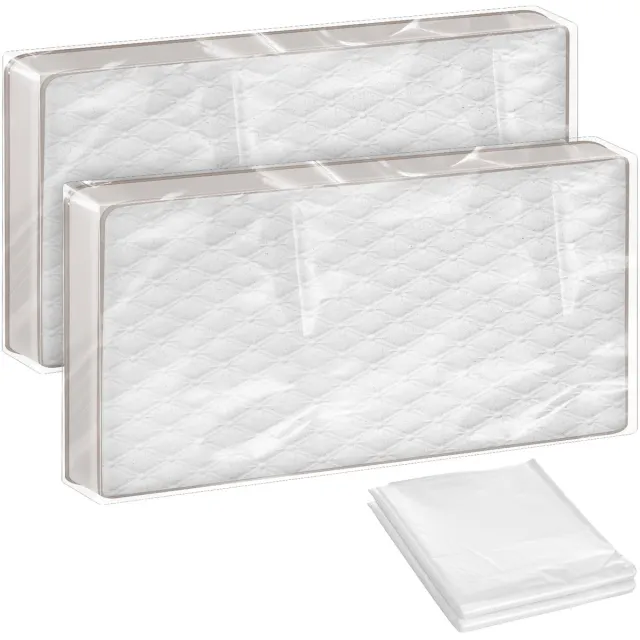 Ibenzoa Herbruikbare Waterdichte Matrashoes voor Opslag en Transport - 2 Stuks Set van 120 x 240 cm transparant