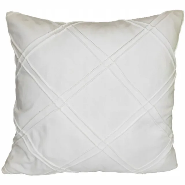 Granda Decoratieve Kussensloop 45x45 cm Wit Geruit Velours 3D