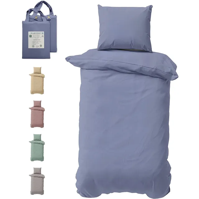 Bluemoon 100% biologisch katoen, mako-satijnen beddengoed, dekbedovertrek 135 x 200 cm, 140 x 200, 155 x 220, beddengoedsets zijdebeddengoed, zijden bed Blauw