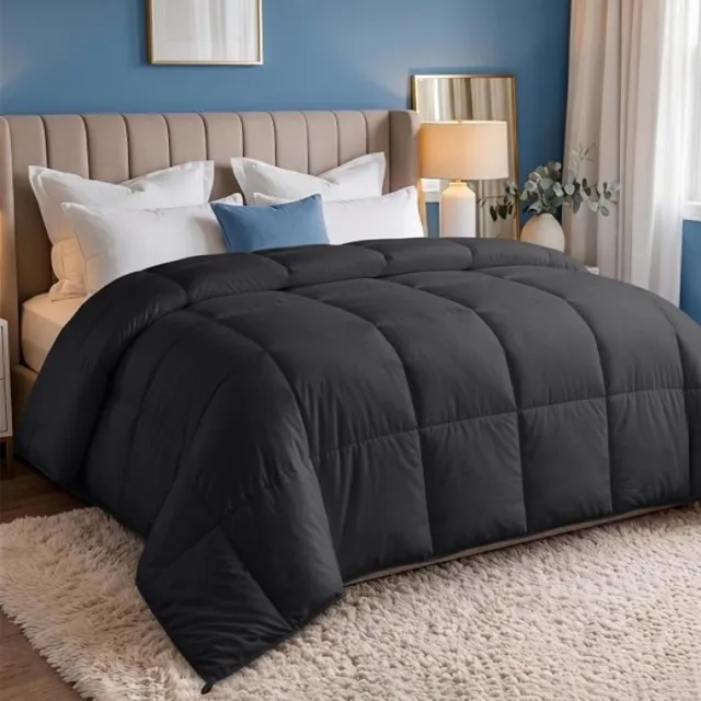 Karma Lichtgewicht dekbed 220x240 cm – Polyester zomerdekbed met box-stitching, grijs