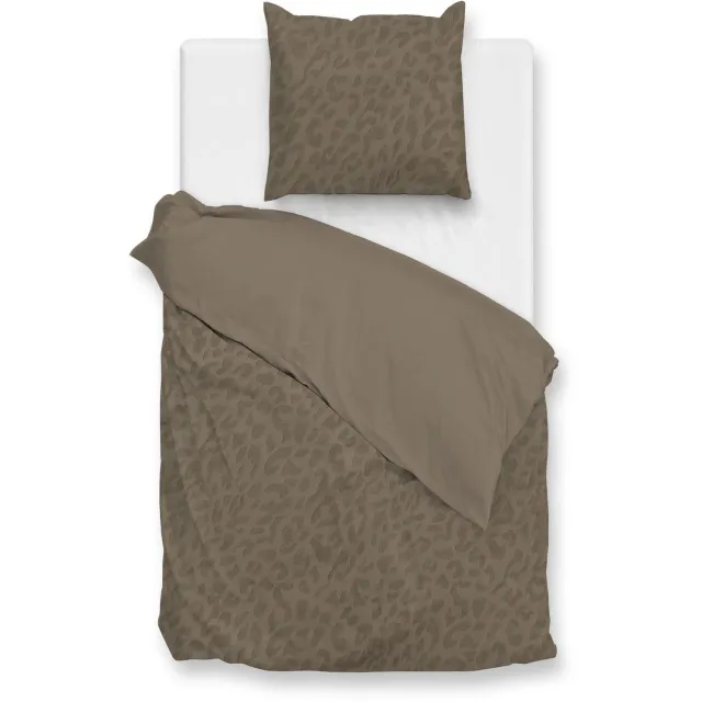 Zohome Panterprint Fleece Dekbedovertrek Leopardo – Dekbedovertrek - Real Taupe
