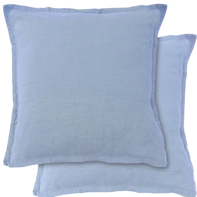 Matt & Rose Set Kussenslopen Blue Orage - (2x) 65 x 65 cm - 100% Linnen Blauw