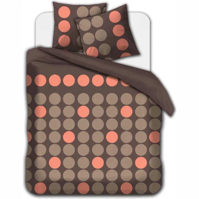 Welterusten Flanel dekbedovertrek - DOTS PINK - 260 x 220 - met kussenslopen roos