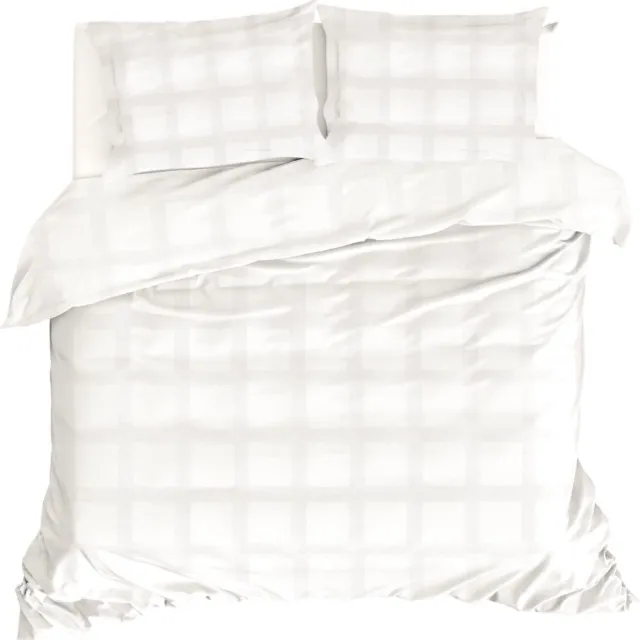 Linolux Dekbedovertrek Quadrant Offwhite Lits-jumeaux