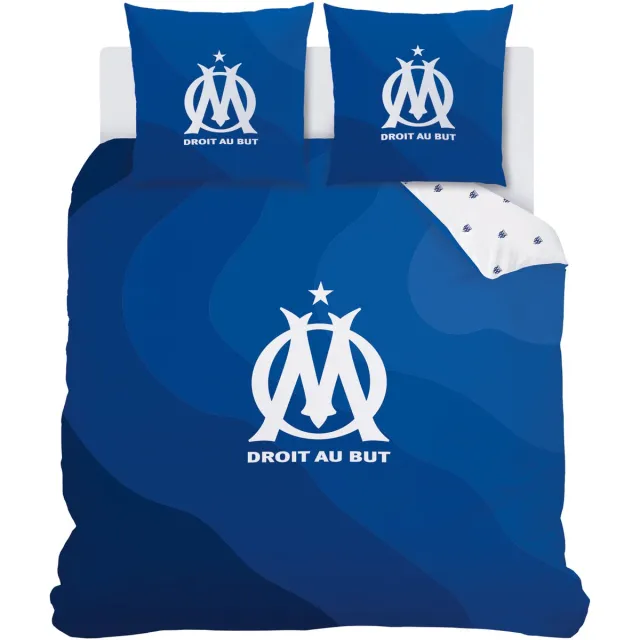 Olympique Marseille Dekbedovertrek Ondeblue -Lits Jumeaux - 240 x 220 + (2)63 x 63 cm - Katoen Blauw