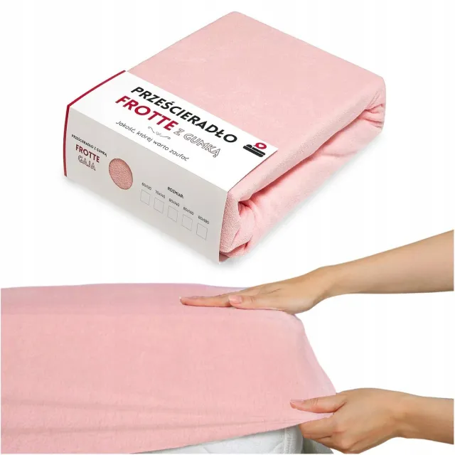 LOZKOHOLICY.PL Frotte hoeslaken 70x140 cm met elastiek - Zacht Roze
