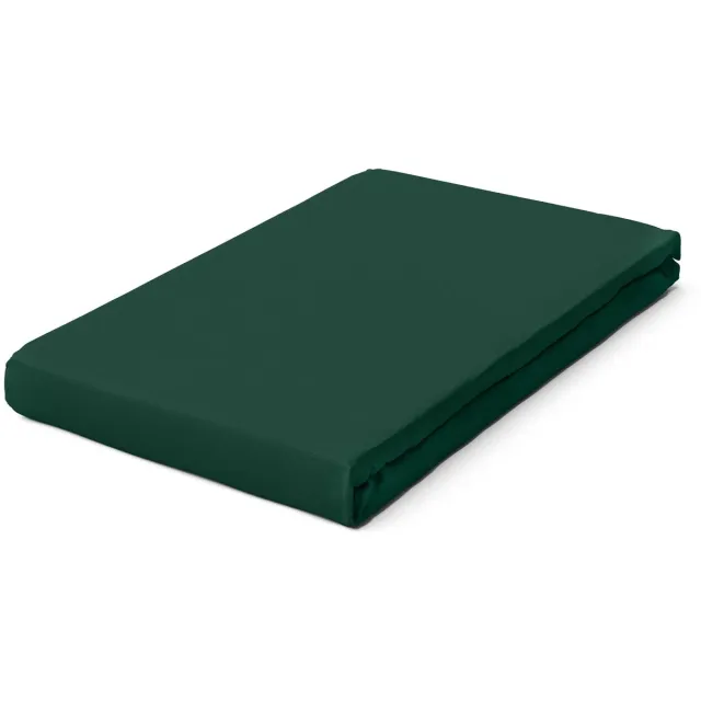 schlafgut Pure Bio Katoen Jersey Hoeslaken M - 120x200 - 130x220 690 Green Deep