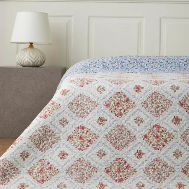 English Home Penny Bloom Sprei 160x200 cm – Eenpersoons– Polyester - Dekbed zonder overtrek - Multi Cover Purpose -Double sided - Bedrukt dekbed - Bedsprei – Zomerdeken - Wasbaar -Kleurrijk