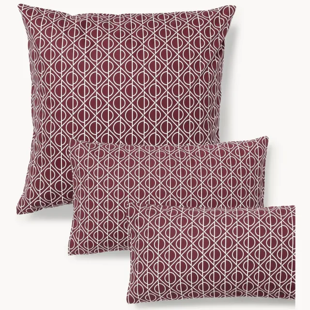 Westwing Collection Katoenen kussenhoes Jella met geometrische print Rood