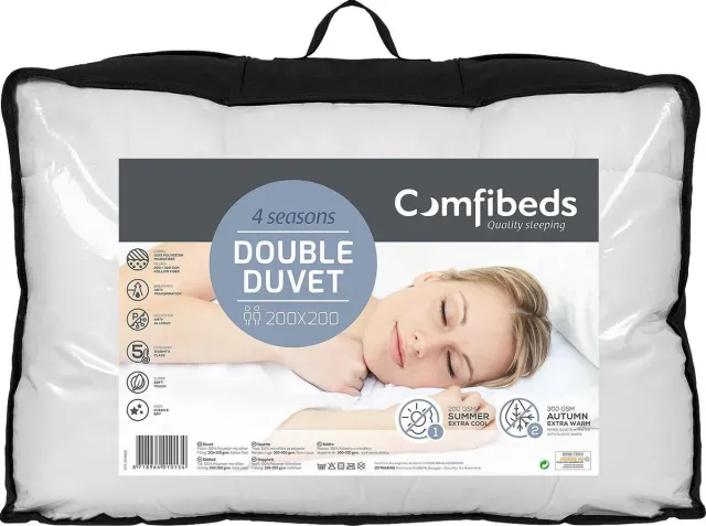 Comfibeds 4-seizoenendekbed 200 x 200 cm - Topkwaliteit - Anti allergie - 100% microfiber wit