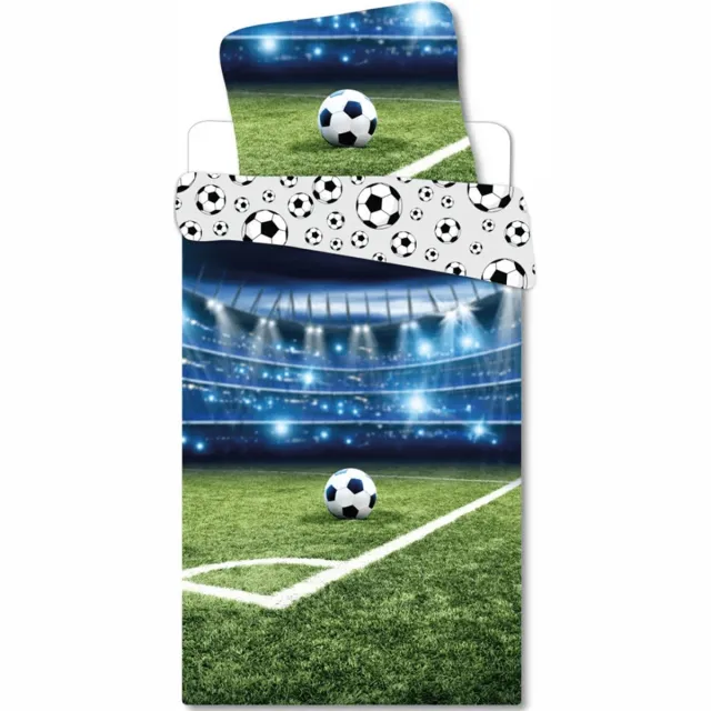 Sweet Home Voetbal Dekbedovertrek voetbalstadion - Eenpersoons - 140 x 200 cm Groen - blauw
