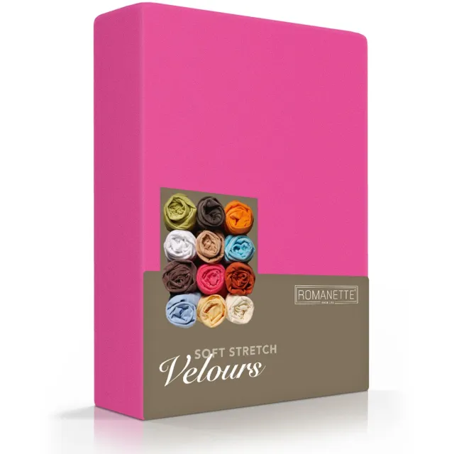 Romanette Luxe Hoeslaken Velours - Fuchsia Roze