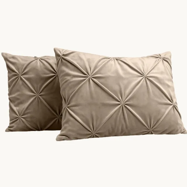 Y-not® Y-NOT Kussenslopen Set - Velvet™ Diamond Taupe/Grey - 60x70 cm - 2-pack - Zachte Kussenhoezen voor Comfortabele Nachtrust Taupe Grey