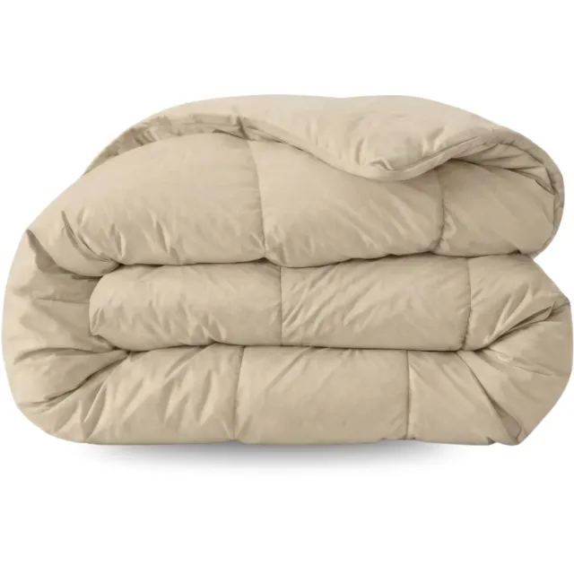 Zelesta Comfort Uni Warm Sand 140x200 - Dekbed zonder overtrek - Wasbaar dekbed - Hoesloos dekbed - 2 in 1 Dekbed met vaste overtrek