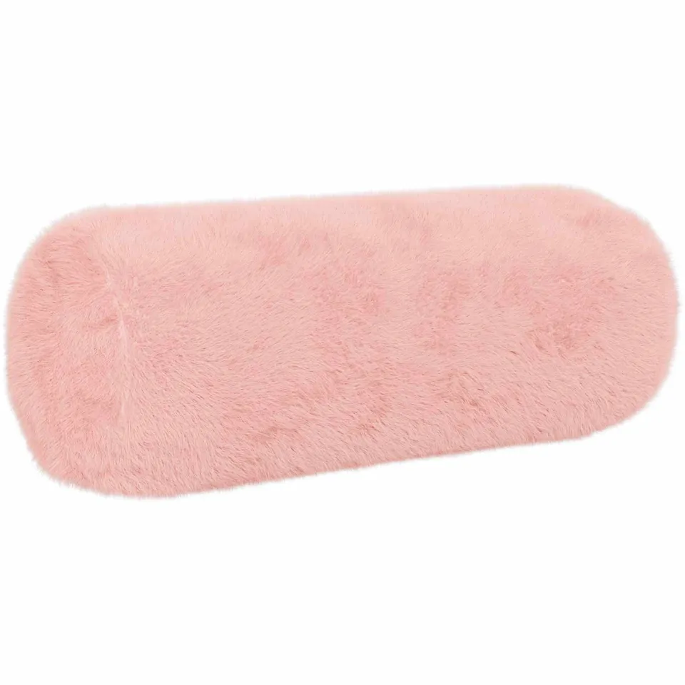 vidaXL Kussensloop 2 st HEERLEN Roze Ø 15 x 40 cm Nep Konijnenbont