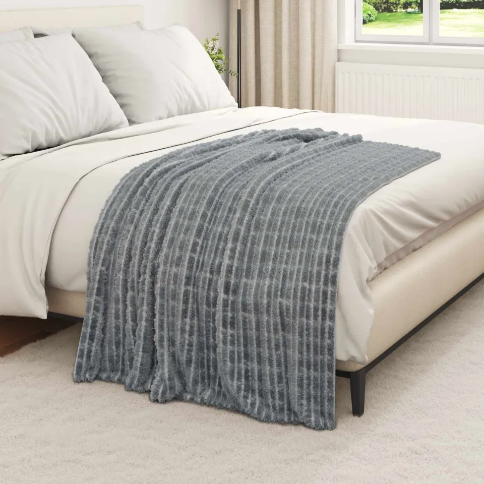 vidaXL Kleden 6 st Donkergrijs 150 x 130 cm 2,75 kg Fleece, foto 3