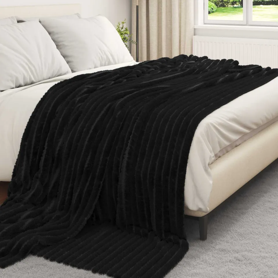 vidaXL plaid Zwart 270 x 240 cm 1,83 kg Fleece, foto 3