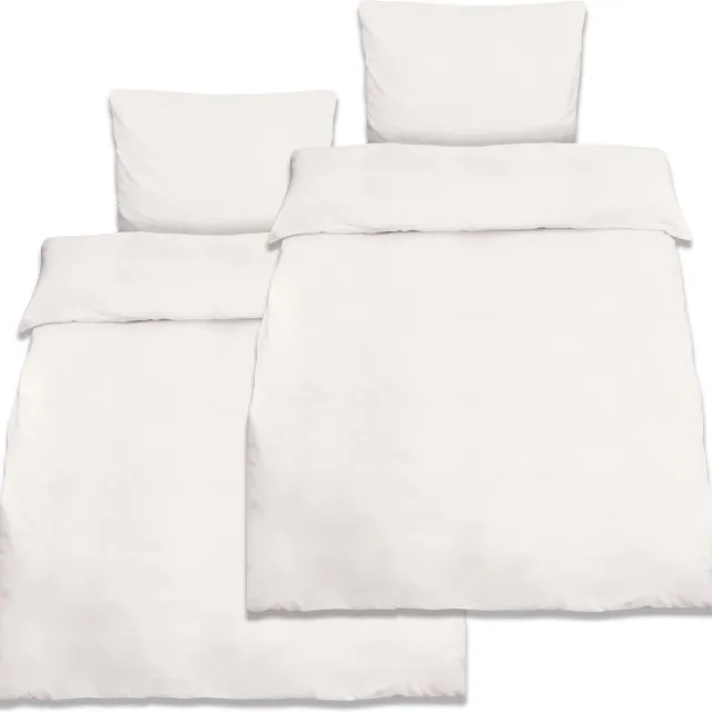 Beautissu Julie dekbedovertrekset 2x 135x200 cm + 2x kussensloop 80x80 cm 4-delig Renforcé katoen wit