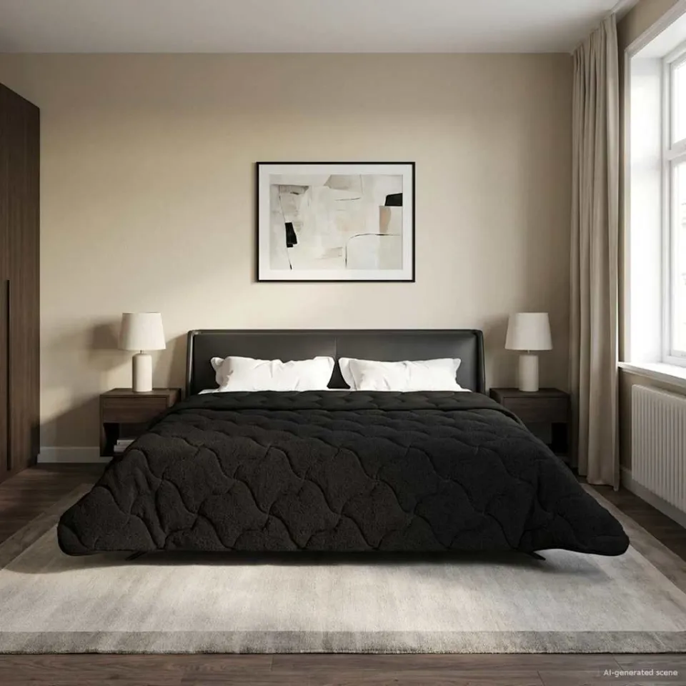 vidaXL Vol jaar dekbed 260 x 220 cm zwart, foto 4