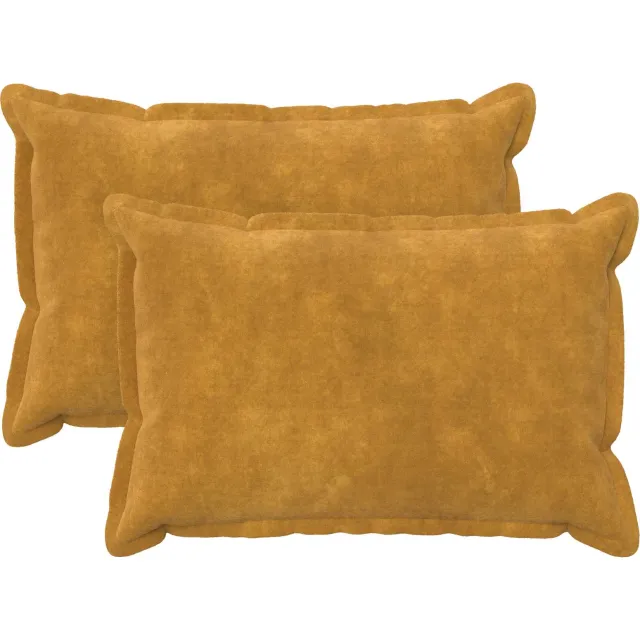 vidaXL Kussensloop 2 st HOUTEN Geel 50 x 80 cm Microfiber Fleece