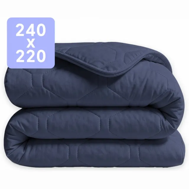 Happybed Dekbed zonder overtrek 240x220 - Wasbaar All Year - Bedrukt dekbed zonder hoes - Hoesloos Dekbed - Lits Jumeaux - Dark blue