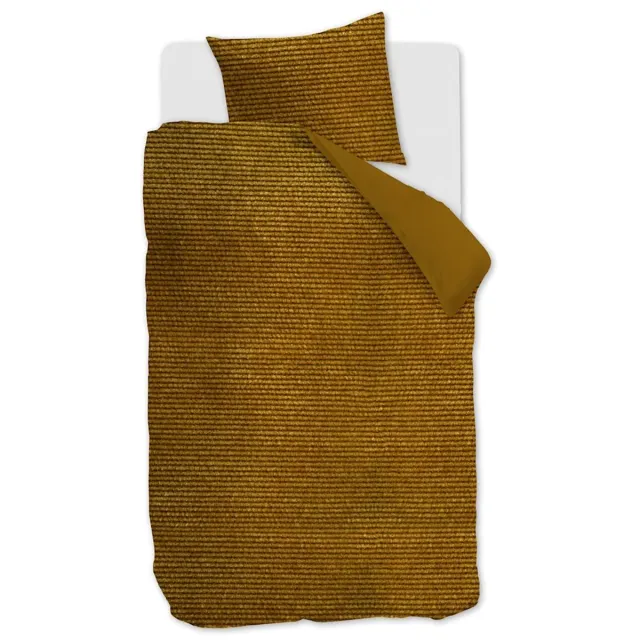 At Home by BeddingHouse Cosy Corduroy Dekbedovertrek - Eenpersoons - 140x200/220 cm - Oker Geel