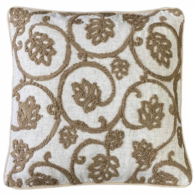 DeHome Decoratieve Kussenhoes Linnenlook 40x40 cm - Beige/Bruin