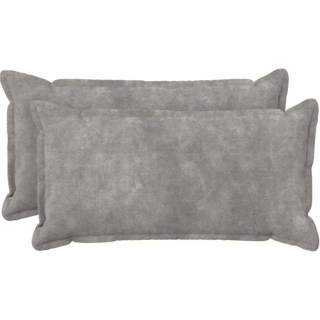 vidaXL Kussensloop 2 st HOUTEN Lichtgrijs 40 x 70 cm Microfiber Fleece