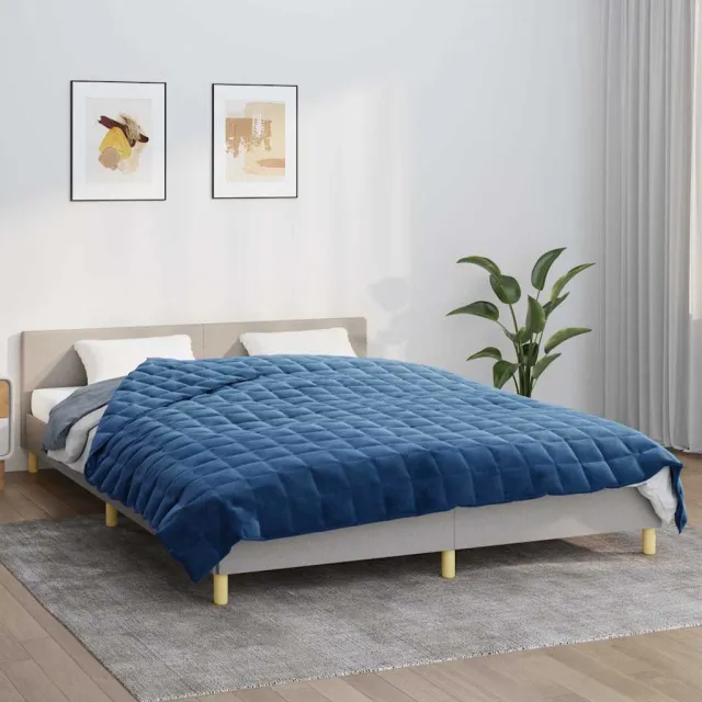 vidaXL Verzwaringsdeken 220x240 cm 11 kg stof blauw, foto 2