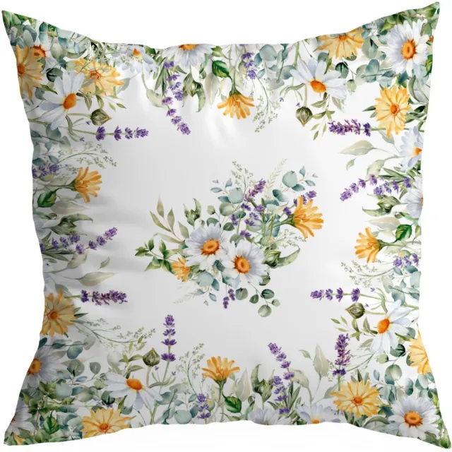 HomeView Decoratieve Kussensloop 50x50cm - Lentebloemen Multicolor