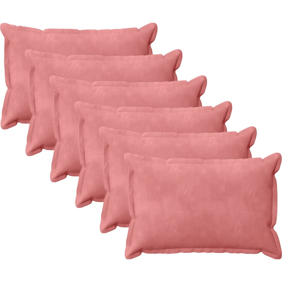 vidaXL Kussensloop 6 st HOUTEN Roze 50 x 80 cm fluweel, foto 3