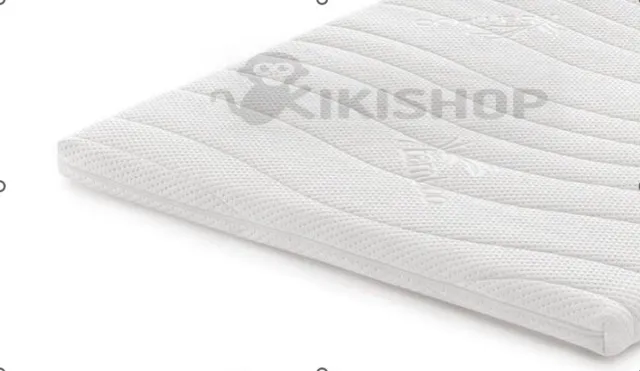 kikishop Topdekmatrashoes Luxe-Topperhoes-180 200 cm Dikte 5 t/m 9 cm Anti-allergische Wasbare hoes met rits wit